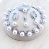 925 Silver Jewelry Sets Bridal Black Pearls Natural White CZ Ring Bracelets Earrings Pendants Necklace Set Women Wedding Jewelry