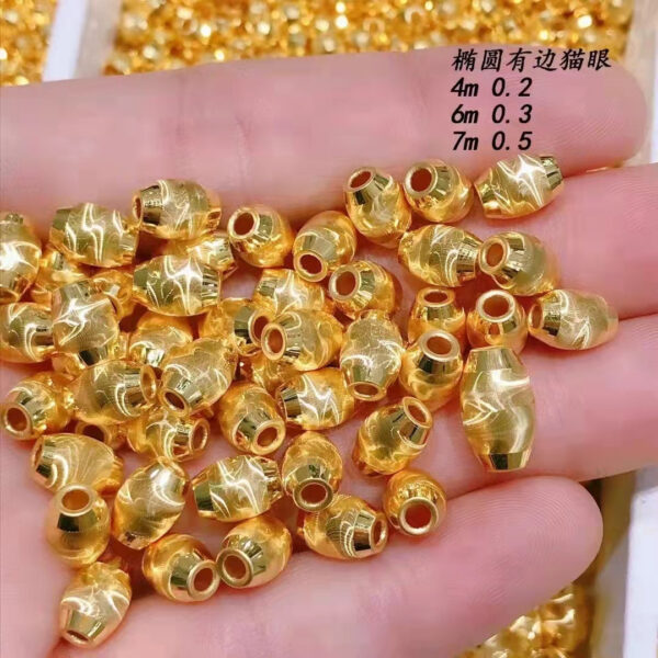 H41162362dafb467283a6793469e1b5ca0 Luxury Pure 24K Gold Jewelry Accessories DIY Bracelet Necklace Beads Women Ladies Female Bridal Engagement Wedding Jewelry