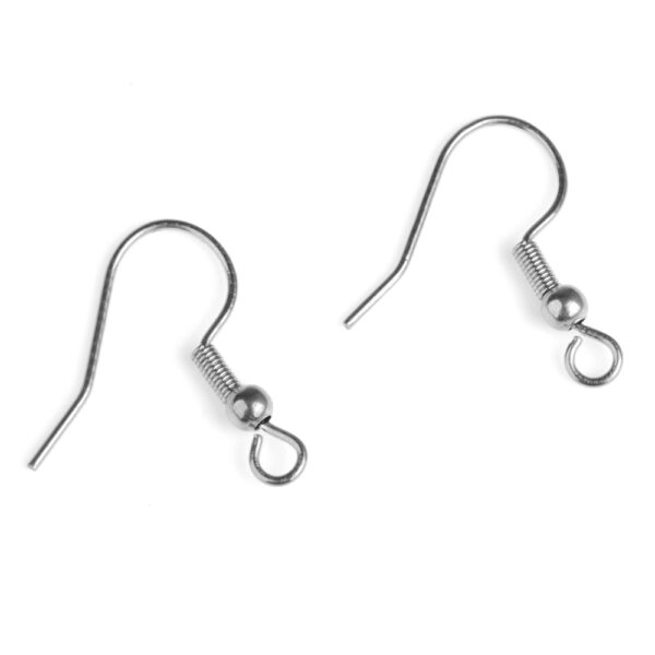 Hee0445e4975b4a0c9f3350f1e53ed6319 Silver Gold Plated Spring Ball Dangle Ear Wire Stainless Steel Earring Hooks For DIY Jewelry Making