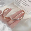 2023 New titanium Steel Inlaid real shell rose Gold H bracelet