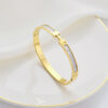 2023 New titanium Steel Inlaid real shell rose Gold H bracelet