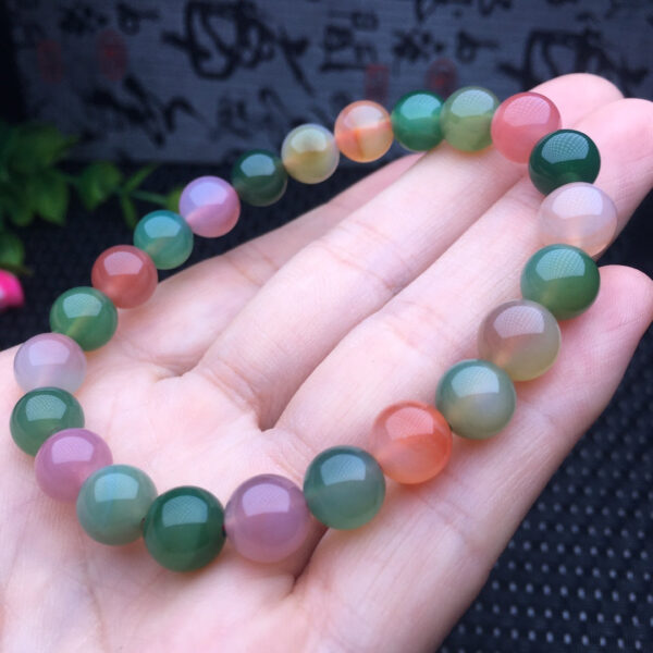 Color salt source agate single-loop bracelet