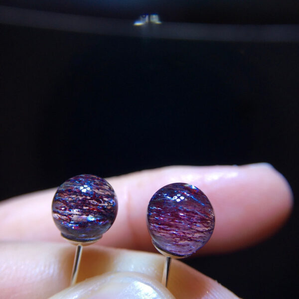 Super Beautiful Fantasy Purple Titanium Crystal Purple Seven Earstuds Earrings for Women, Size 7.9mm 10212389