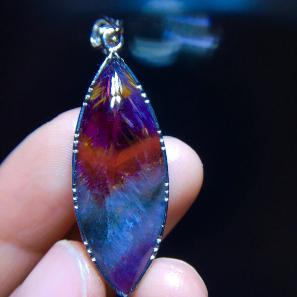 Aurora 23 Light Titanium Violet Titanium Crystal 👀 Horse Eye Pendant for Men and Women Size: 36/14mm2310358669