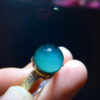 Natural green ghost treasure bowl ring for men and women, high-end 925 sterling silver inlaid, with a live size of 11.6mm2410238643