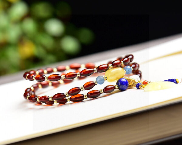 wsxc1698160634748_1 Natural Blood Pearl Rice Bead Bracelet, with a Blood Pearl size of approximately 4 * 6mm2410089634