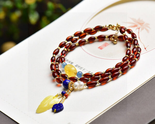wsxc1698160634748_2 Natural Blood Pearl Rice Bead Bracelet, with a Blood Pearl size of approximately 4 * 6mm2410089634