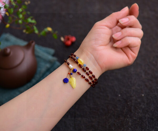 wsxc1698160634748_4 Natural Blood Pearl Rice Bead Bracelet, with a Blood Pearl size of approximately 4 * 6mm2410089634