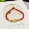 wsxc1698160814162_4 Natural South Red Honey Wax Corn Knot Woven Bracelet, paired with Natural Honey Wax Pixiu2410099315