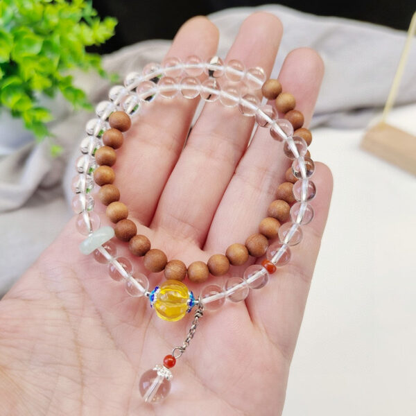 Natural White Crystal ➕ Lao Shan Tan's original double loop bracelet with a bead diameter of 6mm2410039461
