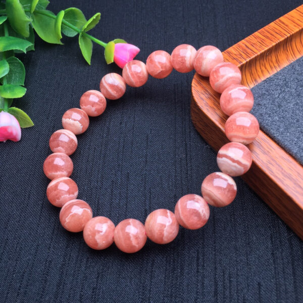 Red patterned stone single loop bracelet 💕 Specification 7-10mm ✨2410230554