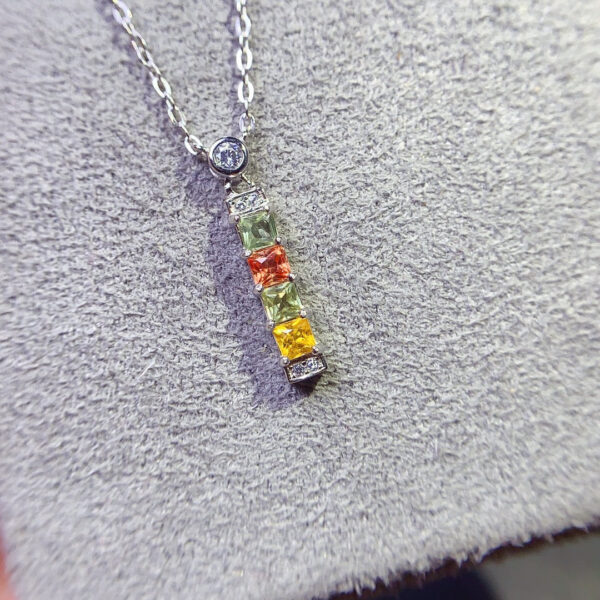wsxc1698248834342_0 Colorful Blue Treasure Necklace, with a main stone size of 3mm square2510160168