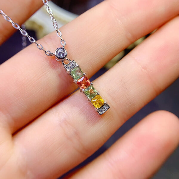 wsxc1698248834342_1 Colorful Blue Treasure Necklace, with a main stone size of 3mm square2510160168
