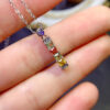 wsxc1698248834342_4 Colorful Blue Treasure Necklace, with a main stone size of 3mm square2510160168