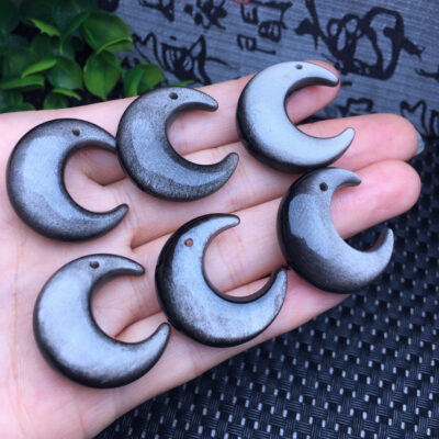 Silver Shining Stone Moon Piece 💕 Specification 26mm ✨2610006.5312