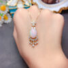 Pure natural dazzling white opal pendant, with a main stone size of 10 * 14mm2610375618
