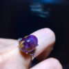 Natural Aurora Titanium Purple Beige Flower Sky Eye Ring Size: 14.1/11.1mm2710178649
