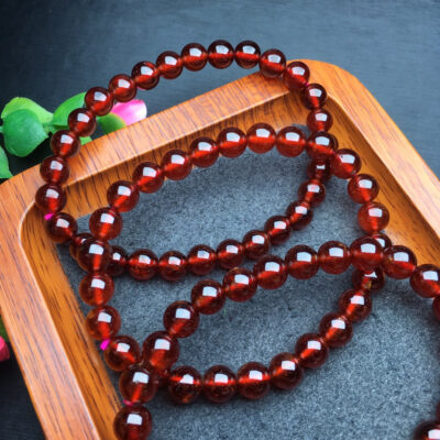 Orange Red Garnet Single Loop Bracelet 💕 Specification 6mm ✨2810048136