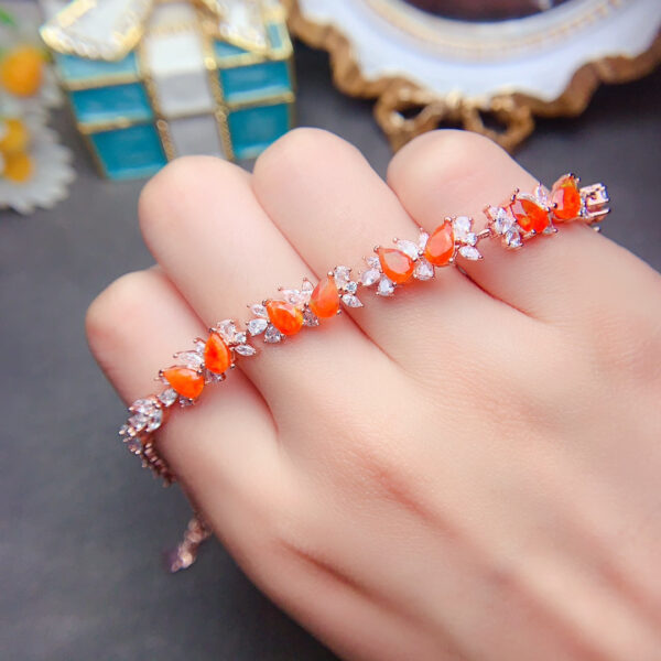 wsxc1698499969791_0 Natural Super Beautiful Fire Opal Bracelet, Main Stone 4 * 6mm2810325156