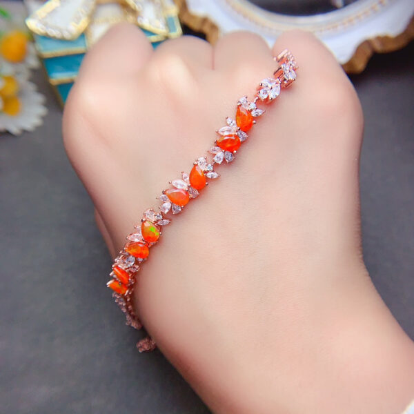 wsxc1698499969791_1 Natural Super Beautiful Fire Opal Bracelet, Main Stone 4 * 6mm2810325156