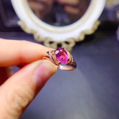 Natural Powder Topa Ring Main Stone 6 * 8mm3110110154