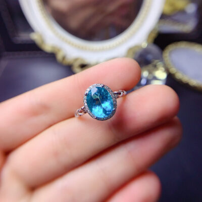 Pure Natural Palaiba Topaz Ring, Main Stone Size 8 * 10mm3110140122