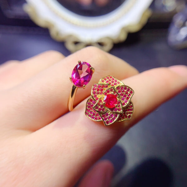 Natural powder topa ring, main stone size 6 * 8mm3110150124