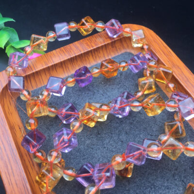 Purple Yellow Crystal Sugar Bracelet 💕 Specification 8mm0211030155