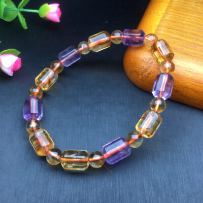 Purple Yellow Crystal Sugar Bracelet 💕 Specification 7-8mm 0311025198