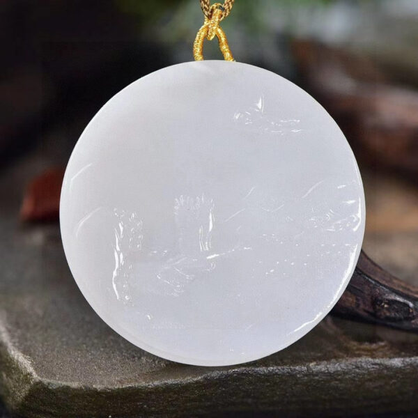 Natural Xinjiang Hotan Jade Sheep Fat Yushan Brand pendant, pendant size: 55.6 * 5.8mm0311339156