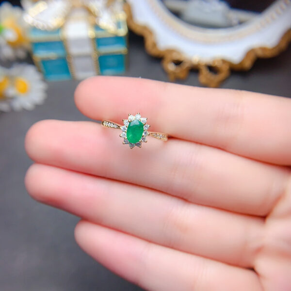 wsxc1699111103211_0 Pure Natural Columbia Emerald Ring Main Stone Size 4 * 6mm0411170594