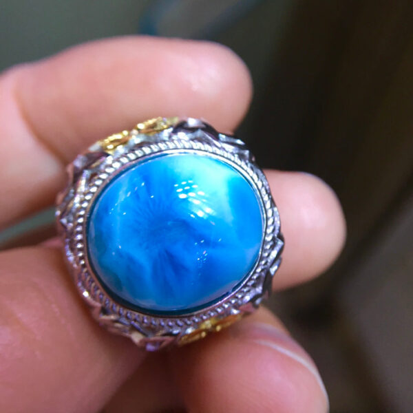 Natural sea grain stone ring for men and women, with a mouth opening of 15.3/13.3mm0411518466