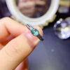 Pure natural Colombian emerald ring, main stone size 4 * 6mm0611170126
