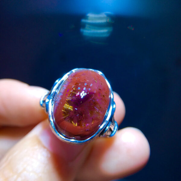 Aurora 23 Aurora Titanium Purple Eye Ring, Size: 18.5/13mm0811398166