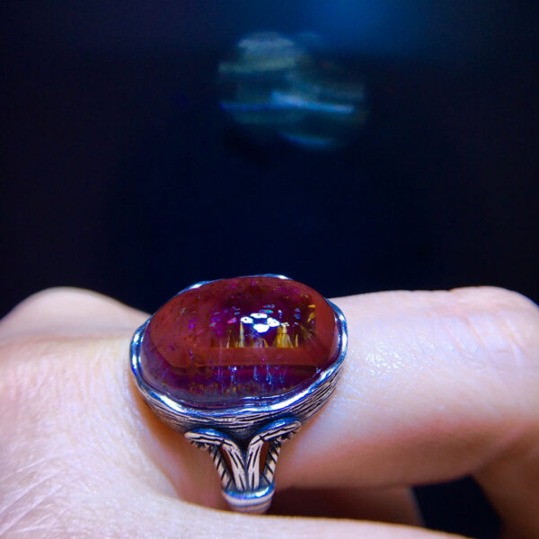 Aurora 23 Aurora Titanium Purple Eye Ring, Size: 18.5/13mm0811398166