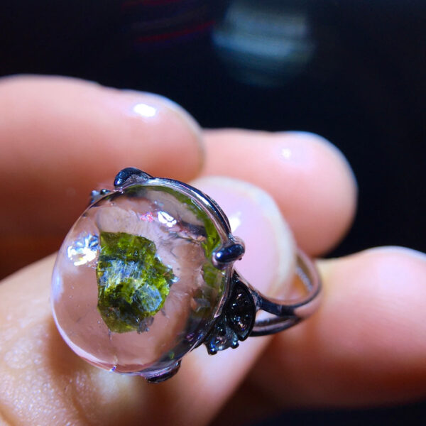 wsxc1699481571635_3 Natural green tourmaline fully wrapped tourmaline, bare stone: 12.5/11mm0811238166