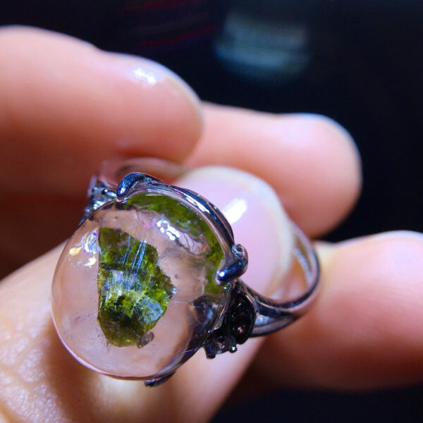 wsxc1699481571635_6 Natural green tourmaline fully wrapped tourmaline, bare stone: 12.5/11mm0811238166