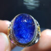 Natural blue hair crystal blue line stone ring, adjustable size 17/12.5mm11101198