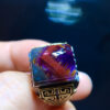 Aurora 23 Aurora Titanium Purple Square Large V Pyramid Ring, Size: 14.2/11.8mm)1110668155