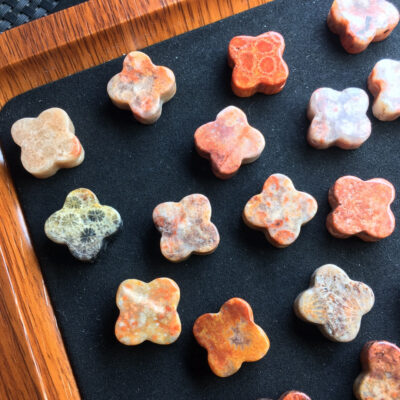 Coral Jade Four Leaf Grass Accessories 💕 Specification 14mm ✨1113002156