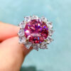 wsxc1699910769222_1 Classic Pink Mosang Diamond Ring, Main Stone 5 Carat, Round 11mm1113575177