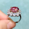 wsxc1699910769222_2 Classic Pink Mosang Diamond Ring, Main Stone 5 Carat, Round 11mm1113575177