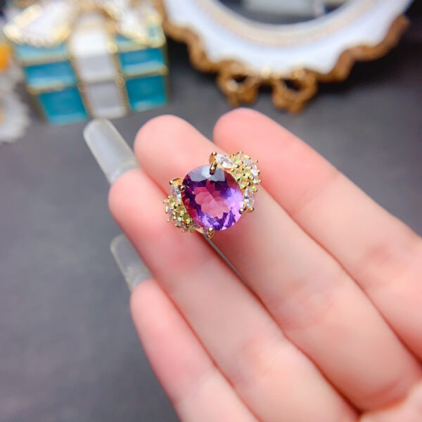 Natural Brazilian amethyst ring, main stone size 10 * 12mm1115140177