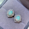 wsxc1700076461750_4 Pure natural dazzling white opal earrings, with a main stone size of 6 * 8mm1115140233