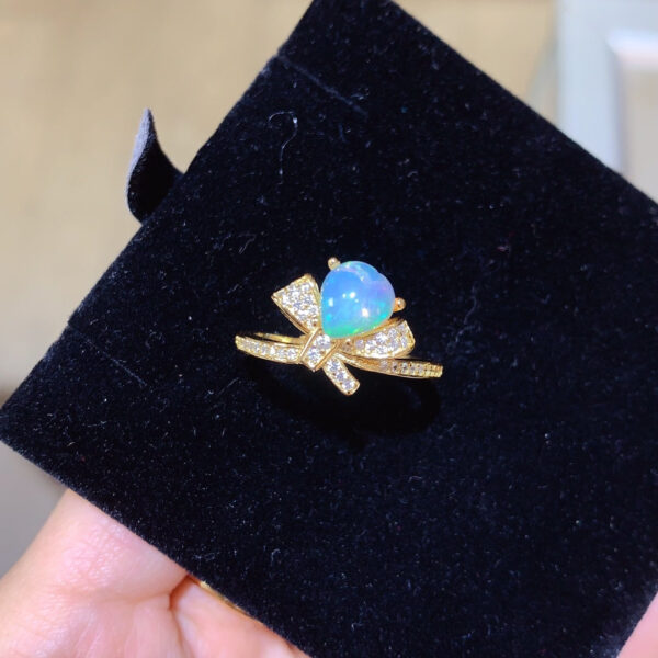 wsxc1700166233973_2 Pure Natural Colorful White Opal Ring, Main Stone Size 8mm Heart1116180266