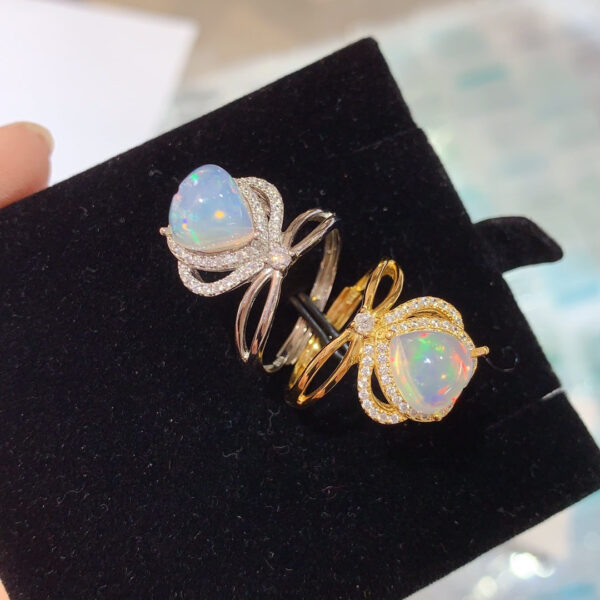 wsxc1700166233973_4 Pure Natural Colorful White Opal Ring, Main Stone Size 8mm Heart1116180266