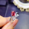Pure natural Mozambique garnet ring. Main stone size square 5 × 7mm1116099177
