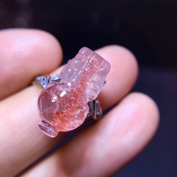 wsxc1700168087050_3 Natural Purple Crystal Red Super Seven Pixiu Ring, Size 17.5/9.6 mm1116208477