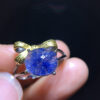 Natural blue hair crystal blue line stone ring, size 9.5/8mm1116238199