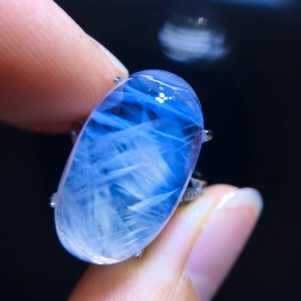 Natural blue needle ring, size 22.3/12.8mm1116168542